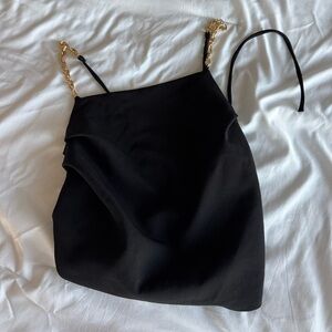 Zara black tank top open back